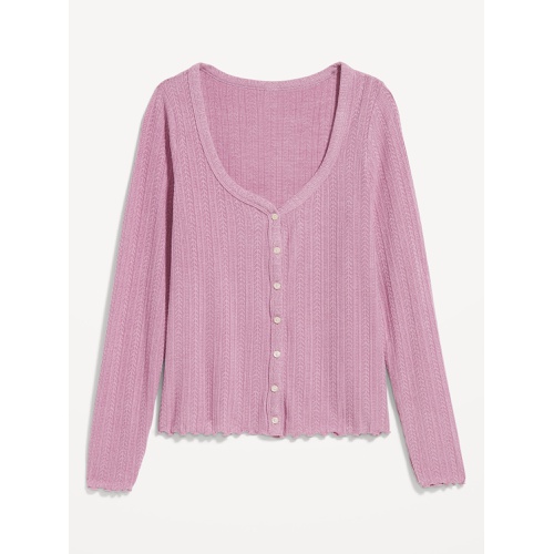 올드네이비 Button-Down Pointelle Top