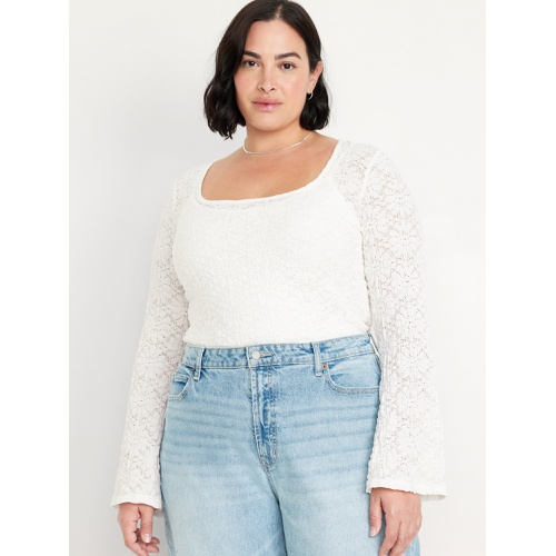 올드네이비 Textured Lace Scoop-Neck Top