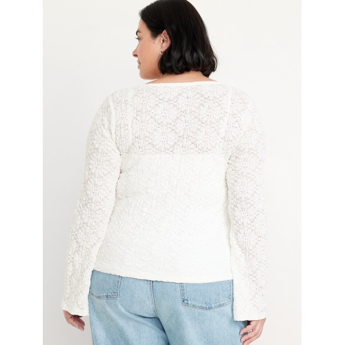 올드네이비 Textured Lace Scoop-Neck Top