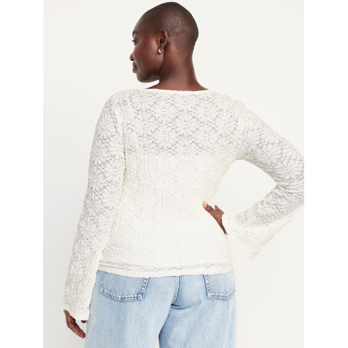 올드네이비 Textured Lace Scoop-Neck Top