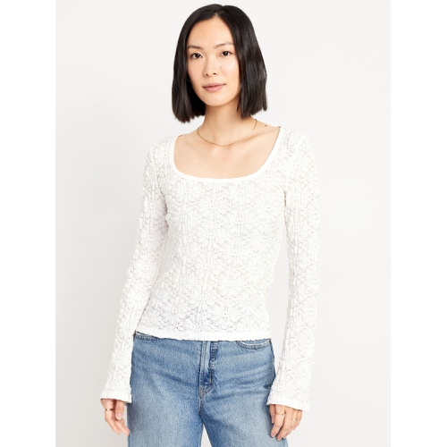 올드네이비 Textured Lace Scoop-Neck Top