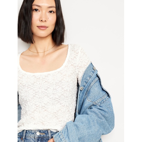 올드네이비 Textured Lace Scoop-Neck Top