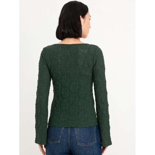 올드네이비 Textured Lace Scoop-Neck Top