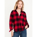 Flannel Boyfriend Button-Down Shirt