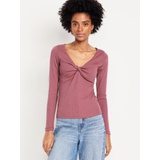 Twist-Front Ribbed Top