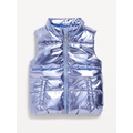 Water-Resistant Shiny Quilted Vest for Toddler Girls