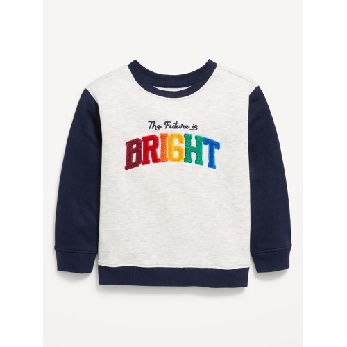 올드네이비 Oversized Crew-Neck Embroidered Sweatshirt for Toddler Boys Hot Deal