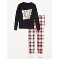 Gender-Neutral Graphic Snug-Fit Pajama Set for Kids