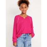 Long Raglan-Sleeve Thermal-Knit Top for Girls Hot Deal