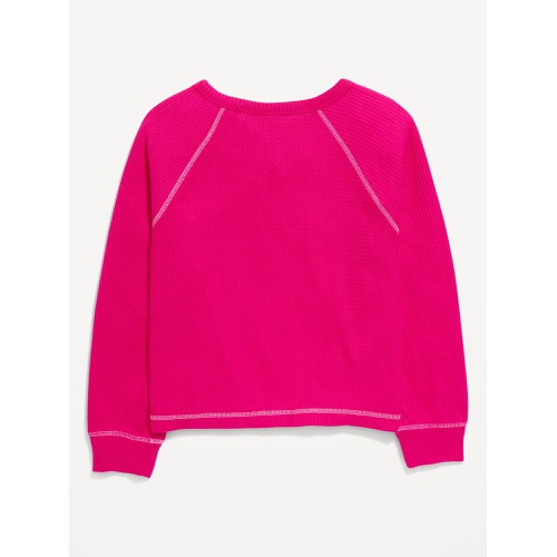 올드네이비 Long Raglan-Sleeve Thermal-Knit Top for Girls