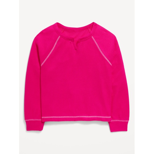 올드네이비 Long Raglan-Sleeve Thermal-Knit Top for Girls