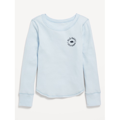 올드네이비 Long-Sleeve Logo-Graphic Thermal-Knit T-Shirt for Girls Hot Deal