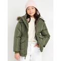 Water-Resistant Sherpa-Lined Hooded Parka Coat for Girls Hot Deal