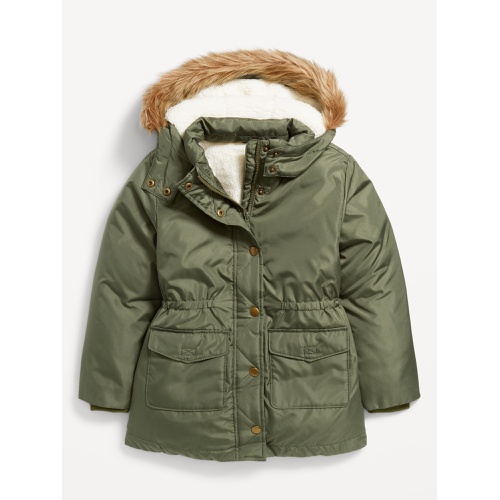 올드네이비 Water-Resistant Sherpa-Lined Hooded Parka Coat for Girls Hot Deal