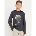 CloudMotion Long-Sleeve Hooded Graphic T-Shirt for Boys