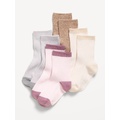 Unisex Soft-Knit Camp Crew Socks 4-Pack for Toddler & Baby