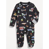 2-Way-Zip Printed Sleep & Play Footed One-Piece for Baby