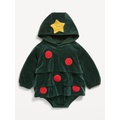 Unisex Holiday Tree Costume Hooded One-Piece Romper for Baby