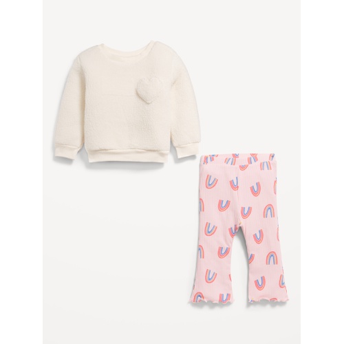 올드네이비 Sherpa Heart-Pocket Sweatshirt and Ribbed Leggings Set for Baby Hot Deal