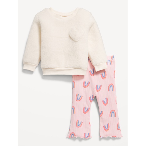 올드네이비 Sherpa Heart-Pocket Sweatshirt and Ribbed Leggings Set for Baby Hot Deal