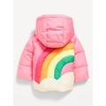 Water-Resistant Quilted Graphic Puffer Jacket for Baby