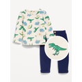 Printed Buttoned-Pocket T-Shirt and Cozy-Knit Pants Set for Baby Hot Deal