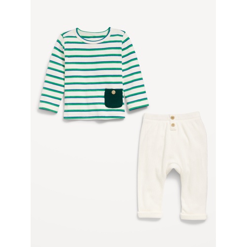 올드네이비 Printed Buttoned-Pocket T-Shirt and Thermal-Knit Pants Set for Baby Hot Deal