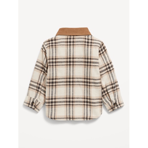 올드네이비 Long-Sleeve Corduroy-Trim Flannel Shirt for Baby Hot Deal