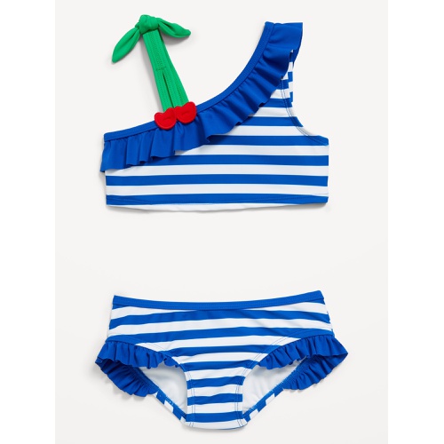 올드네이비 One-Shoulder Printed Ruffle-Trim Swim Set for Toddler Girls