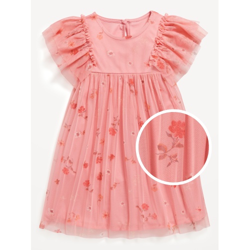 올드네이비 Flutter-Sleeve Printed Tulle Dress for Toddler Girls