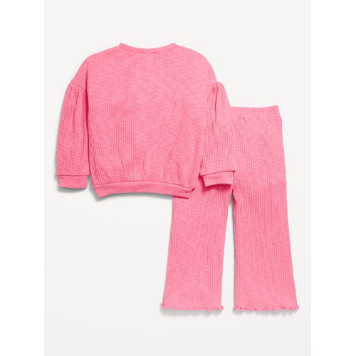 올드네이비 Ribbed Long-Sleeve Top and Wide-Leg Pants for Toddler Girls