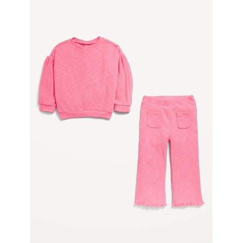 올드네이비 Ribbed Long-Sleeve Top and Wide-Leg Pants for Toddler Girls