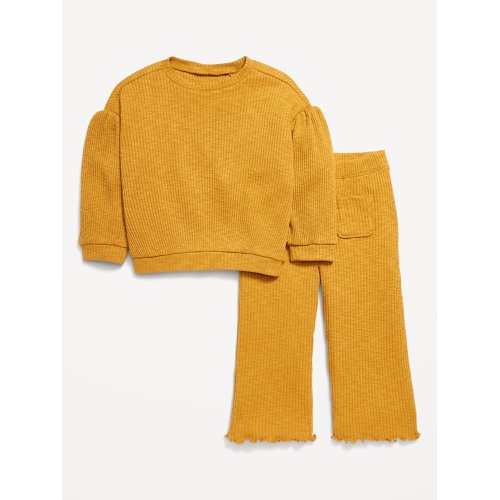 올드네이비 Ribbed Long-Sleeve Top and Wide-Leg Pants for Toddler Girls