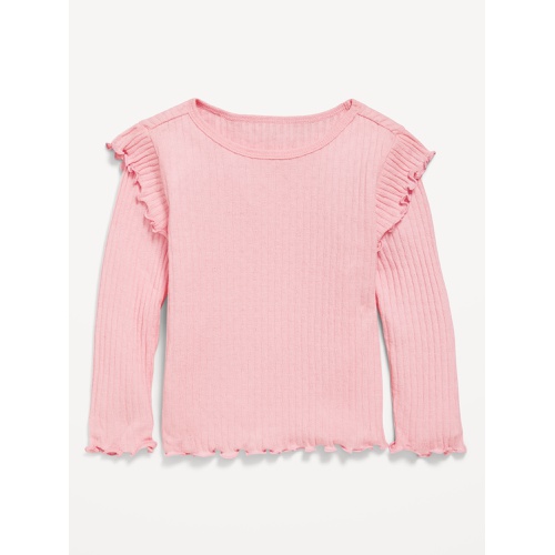 올드네이비 Long-Sleeve Ruffle Pointelle Top for Toddler Girls Hot Deal