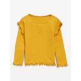 Long-Sleeve Ruffle Pointelle Top for Toddler Girls Hot Deal