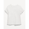 Short-Sleeve Lettuce-Edge T-Shirt for Toddler Girls