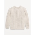 Crew-Neck Cable-Knit Sweater for Toddler Boys