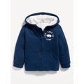 Logo-Graphic Sherpa-Lined Zip-Front Hoodie for Toddler Boys