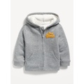 Logo-Graphic Sherpa-Lined Zip-Front Hoodie for Toddler Boys Hot Deal