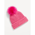 Shiny Pom-Pom Beanie for Girls