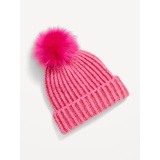 Shiny Pom-Pom Beanie for Girls Hot Deal