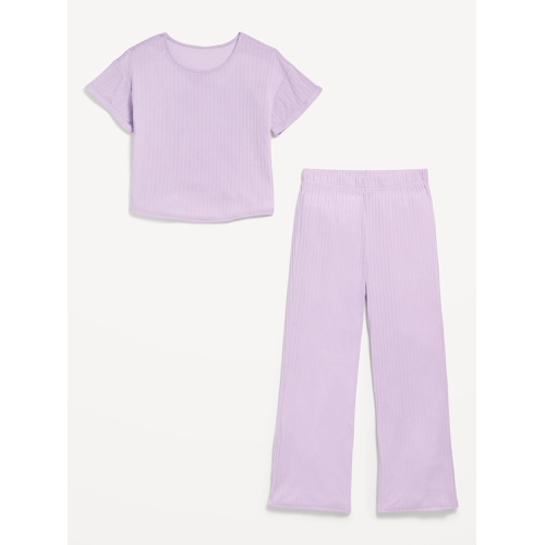 올드네이비 Ribbed Pajama Top and Wide-Leg Pants Set for Girls