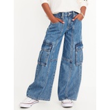 High-Waisted Super Baggy Wide-Leg Cargo Jeans for Girls