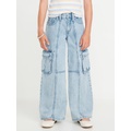 High-Waisted Super Baggy Wide-Leg Cargo Jeans for Girls