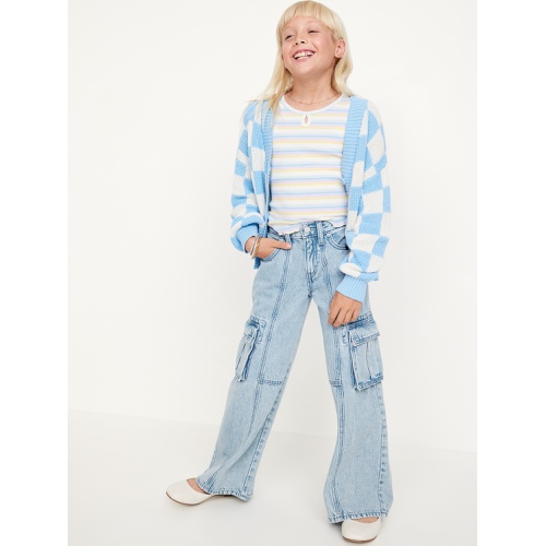 올드네이비 High-Waisted Super Baggy Wide-Leg Cargo Jeans for Girls