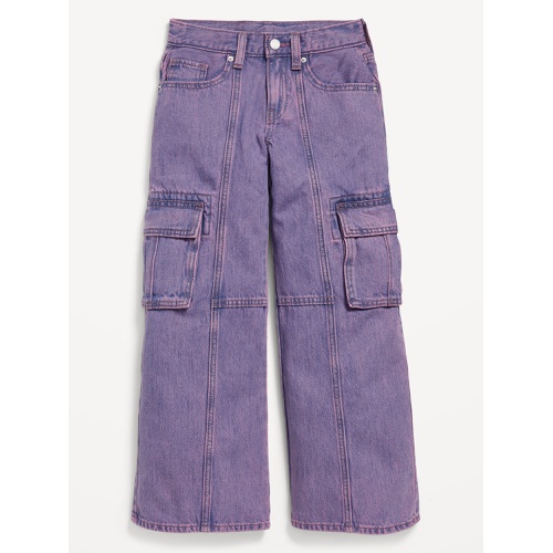 올드네이비 High-Waisted Super Baggy Wide-Leg Cargo Jeans for Girls