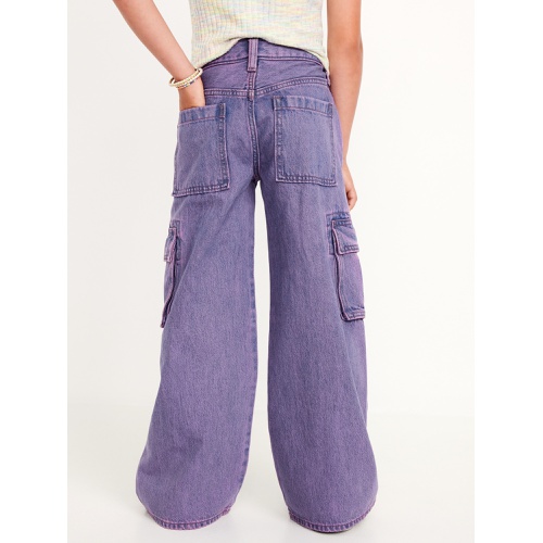 올드네이비 High-Waisted Super Baggy Wide-Leg Cargo Jeans for Girls