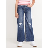 High-Waisted Baggy Ripped Wide-Leg Jeans for Girls