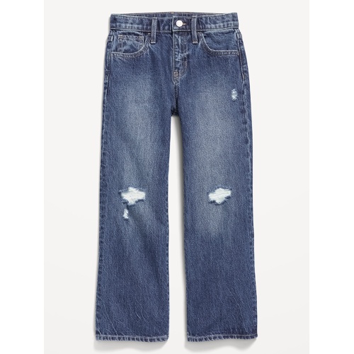 올드네이비 High-Waisted Baggy Ripped Wide-Leg Jeans for Girls