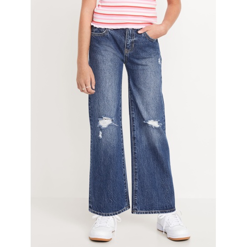 올드네이비 High-Waisted Baggy Ripped Wide-Leg Jeans for Girls